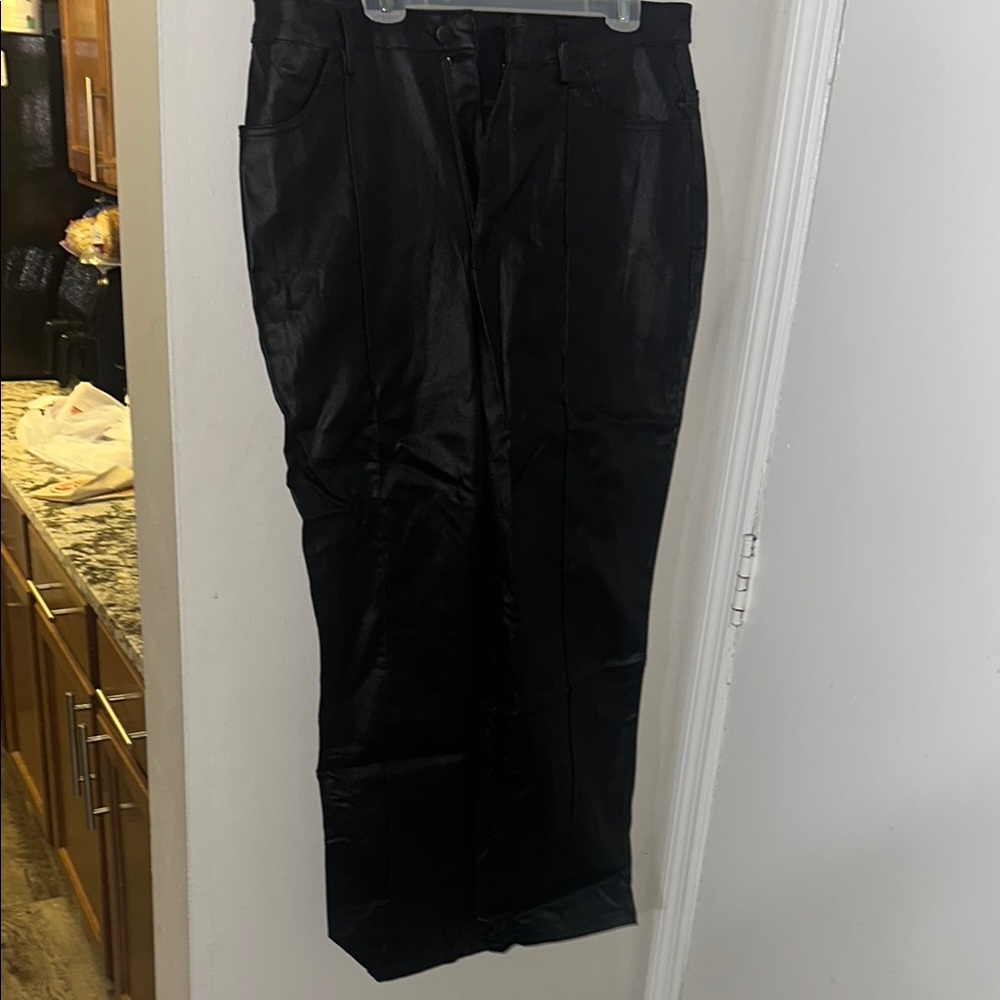 Faux Leather Black Pants